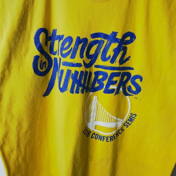 2016 Conference Semis Golden State Warriors T Shirt Yellow XL Extra Large Solid - Picture 7 of 13